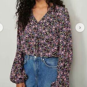 Na-kd Floral Print  V-neck  Top